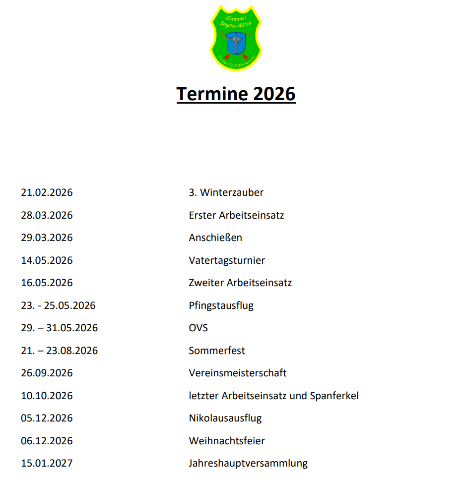 Termine 2026